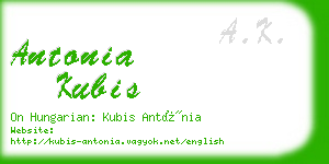 antonia kubis business card